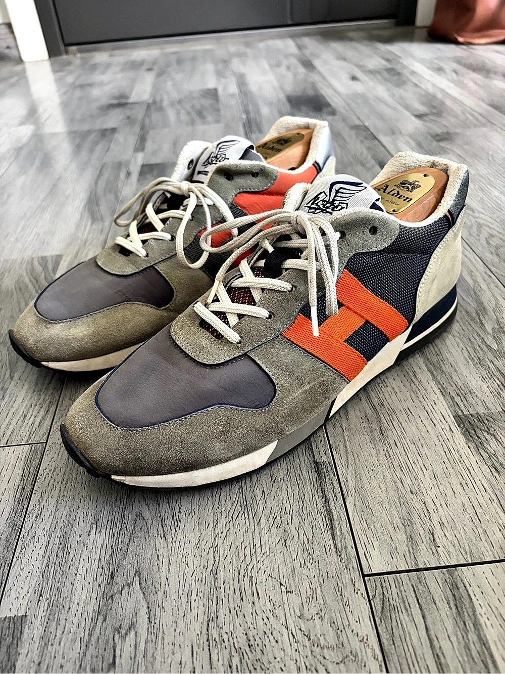 Hogan H86RUN Men's Sneakers Gray & Orange US 8.5